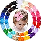 Oaoleer 20PCS 3 Inch Hair Bows for Girls Grosgrain Ribbon Toddler Hair Accessories with Alligator Clips for Toddlers Baby Girls Kids Teens in Pairs