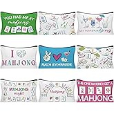 HSDSH 9Pcs Mahjong Makeup Bag Mahjong Cosmetic Bag Gifts for Women mahjong Tile Bags with Zipper Travel Toiletry Organizer Pouch for Board Game Lover Player Birthday Valentine's Day Gifts
