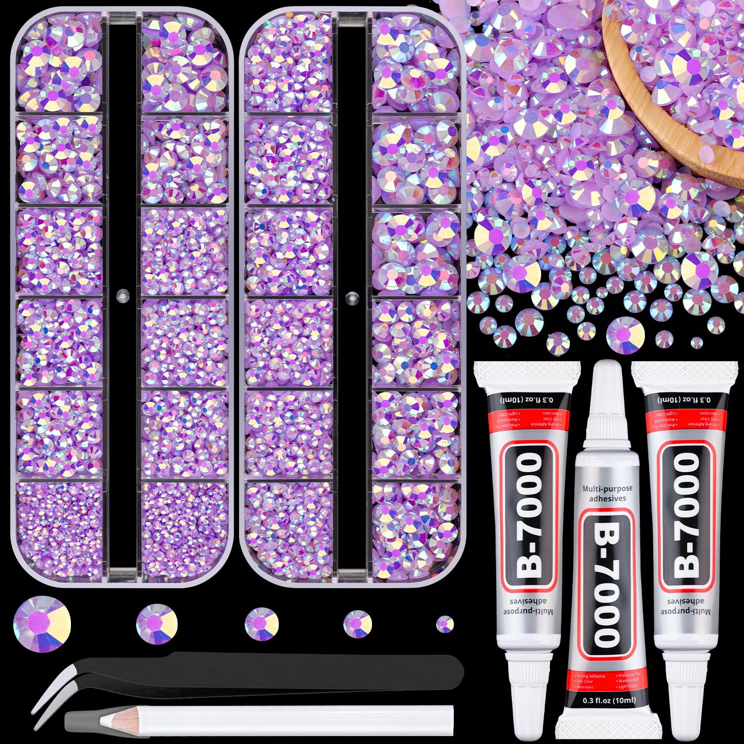 Resin Jelly Rhinestones for Crafting with B7000