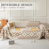 SHANNA Geometric Chenille Sofa Cover 2 3 4 Seater Tassel All Season view 2