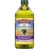 Pompeian 100% Grapeseed Oil, Light, Subtle Flavor, Perfect for High-Heat Cooking, Deep Frying and Baking, Rich in Vitamin E, 