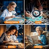 PIKOY Magnifying Glass with Light 10X, 48 LED, 3 Modes, USB Stand Lamp view 6