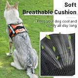 Belababy Soft No Pull Dog Harness XS Orange Adjustable Service Vest Reflective view 4