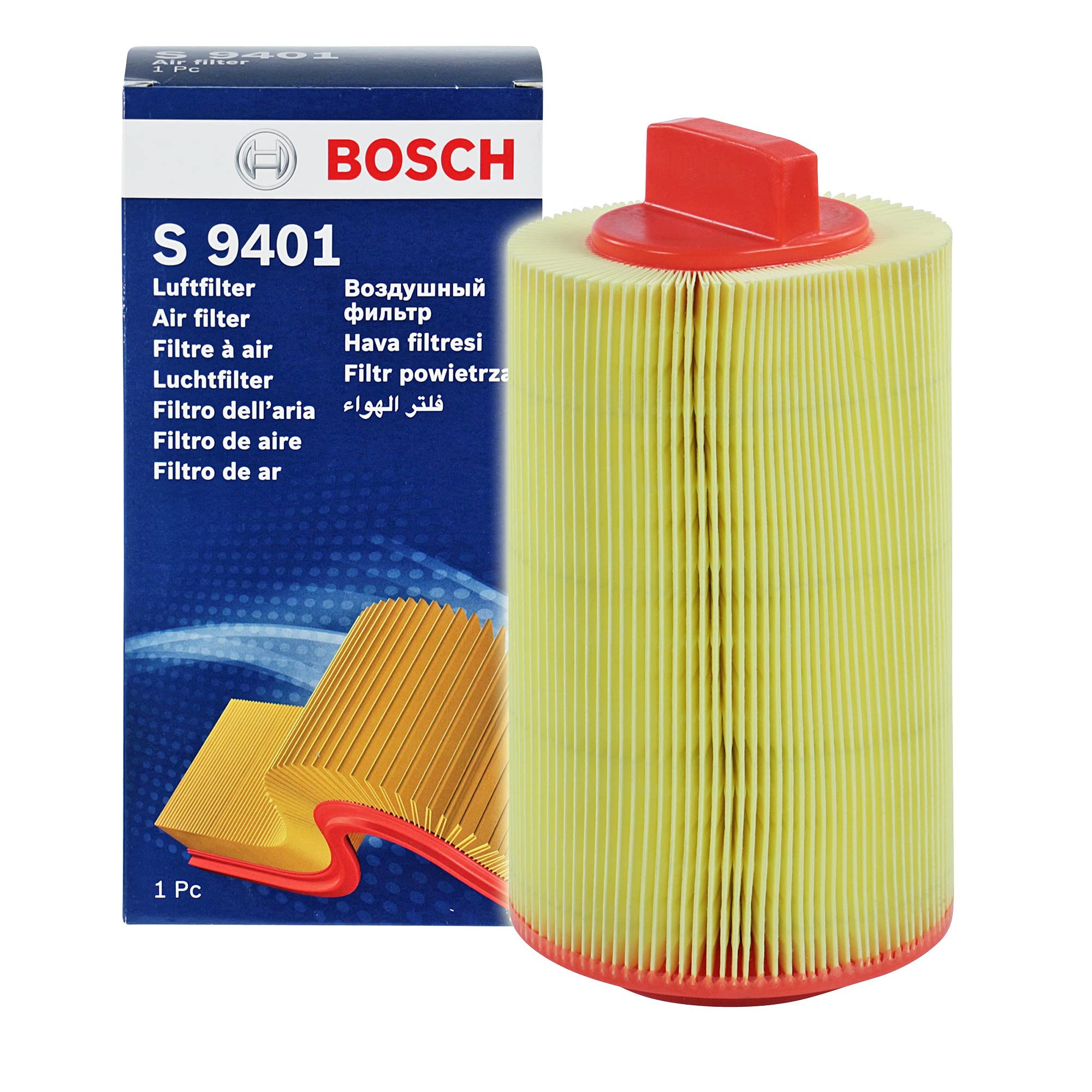 Bosch S9401 Car Air Filter - Separates Particles from the Air Intake - Moisture-resistant plus High Tensile Strength
