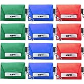 NOVAMEDIC NM-8620-CS CPR Face Shield Keychain Masks, 12 Pack, One-Way Valve | Pocket CPR Mask with One-Way Valve, Emergency Breathing Barrier Face Shield for First Aid, AED Training and Rescue Use