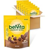 belVita Bite Size Snacks, Chocolate Crunchy Bites, 6-5 oz Bags | No High Fructose Corn Syrup, Artificial Flavors, Colors or Sweeteners, 12g Whole Grain Per 31g Serving