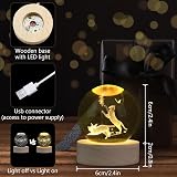 XIANNVXI 3D Tulip Butterfly Crystal Ball Paperweight with Light Base 60mm view 6