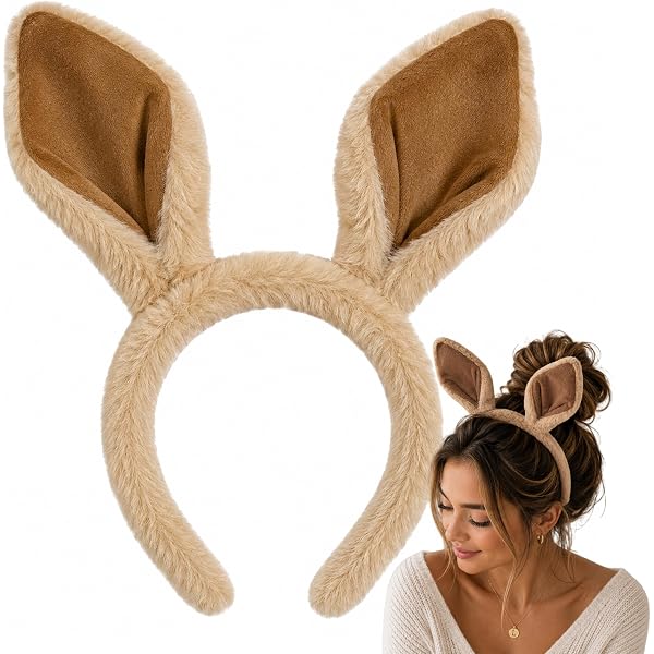 Traje De Cola De Canguro Con Diadema Y Pajarita – Accesorio De Disfraz De Poliéster Con Relleno De Algodón, Talla Única Para Bebés, Niños Y Adultos (Cabeza No Muy Grande)