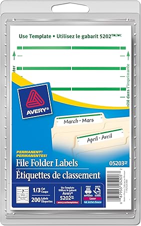 Avery File Folder Labels For Laser And Inkjet Printers 3 1 2 X 5