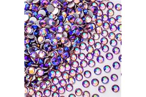 GAVIYE 1440Pcs Light-Purple Ab Crystal Rhinestones,Glass Flatback Rhinestones Gemstones for Nail Face Makeup Art Crafts Clothes Decoration-(SS16,4.0mm,Light-Purple Ab)