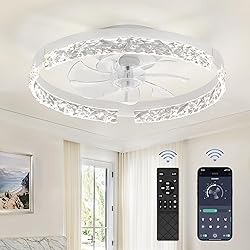 LEDIARY 20 Inch Low Profile Ceiling Fans with