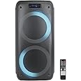 Xtrasaver Norcent Dual 6.5" Party Portable Bluetooth Speaker with Sound Activated Lights Battery Powered Rechargeable 3600 mAH 5 Hours Play Time NSP-26 (6.5 Inch)