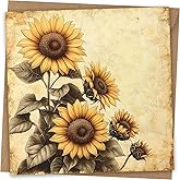 Sunflowers Greeting Card - Any Occasion - With Kraft Envelope