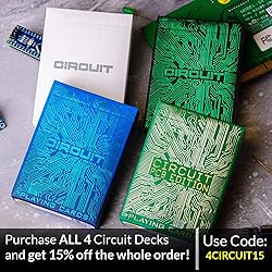 Circuit Neon Green Playing Cards with Free Card