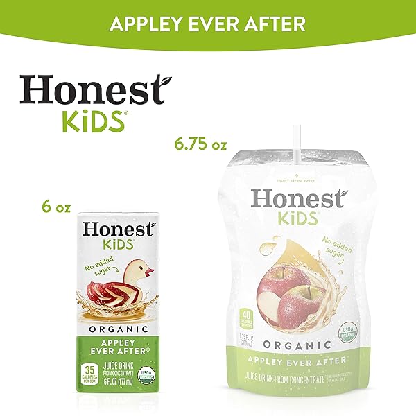 HONEST KIDS APPLEY EVER AFTER, ORGANIC JUICE DRINK, 6 FL OZ JUICE BOXES, PACK OF 40, APPLE