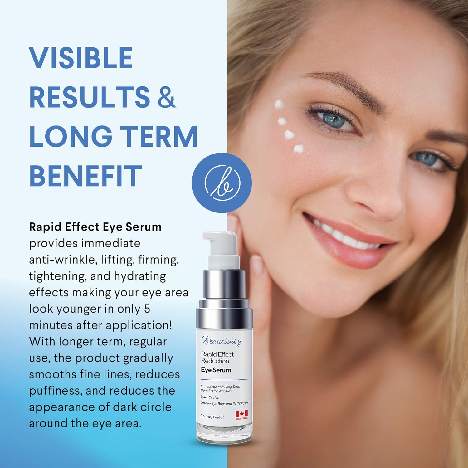 Rapid Effect Eye Gel Eye Wrinkle Cream Reduce Under-Eye Bags, Wrinkles, Dark Circles, Fine Lines & Crow's Feet Instantly and Visibly for Women Men: Beauty