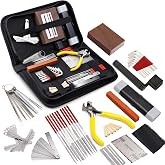 MIFOGE 45Pcs Guitar Repairing Maintenance Tool Kit with Carry Bag | Maintenance Tool with Ruler Gauge Measuring Tool Hex Wrench Files for Acoustic Electric guitar Ukulele Bass Banjo