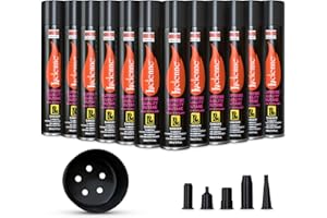 Lucienne Ultra-Refined Butane Fuel - Pure-Butane Refill Fluid for Torch with Nozzle Adapter - 5 Plastic Tips to Prevent Leakage - Sulfur-Free Lighter Gas Refill for A Efficient Burn (300 ml, 12 Pack)