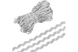 uxcell 29.5 Yard Silver Rick Rack Trim 5mm Wave Bending Fringe Trim Lace Ribbon RIC Rac Trim Polypropylene Fabric Ribbon Trim