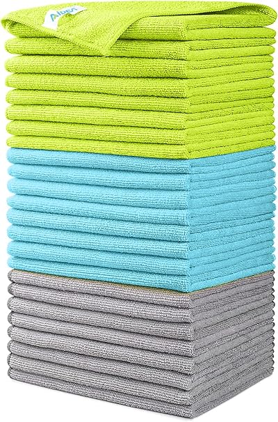 AIDEA Microfibre Cleaning Cloths 24 Pack 30x30 cm Lint Free Streak Free