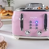 Salter Retro Pink Kettle & Toaster Set 1.7L 4-Slice Wide Slot 3kW 1630W view 10