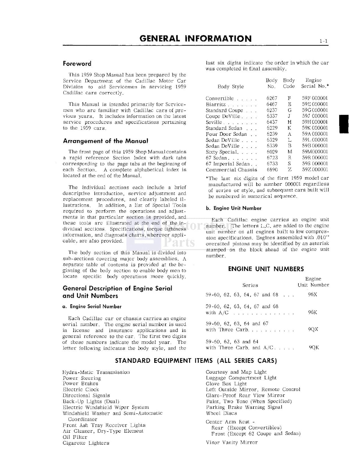 Amazon.com: 1959 CADILLAC FACTORY REPAIR SHOP & SERVICE MANUAL. Coupe &  Sedan, Coupe Deville & Sedan Deville, Eldorado Seville, Eldorado Biarritz,  ...