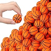 Charniol 200 Pcs Mini Basketball Stress Balls Bulk 1.2 Inch Mini Basketballs Party Favors Small Soft Foam Squeeze Sports Ball for Adults Kids School Reward Sport Party Supplies Anxiety Stress Relief