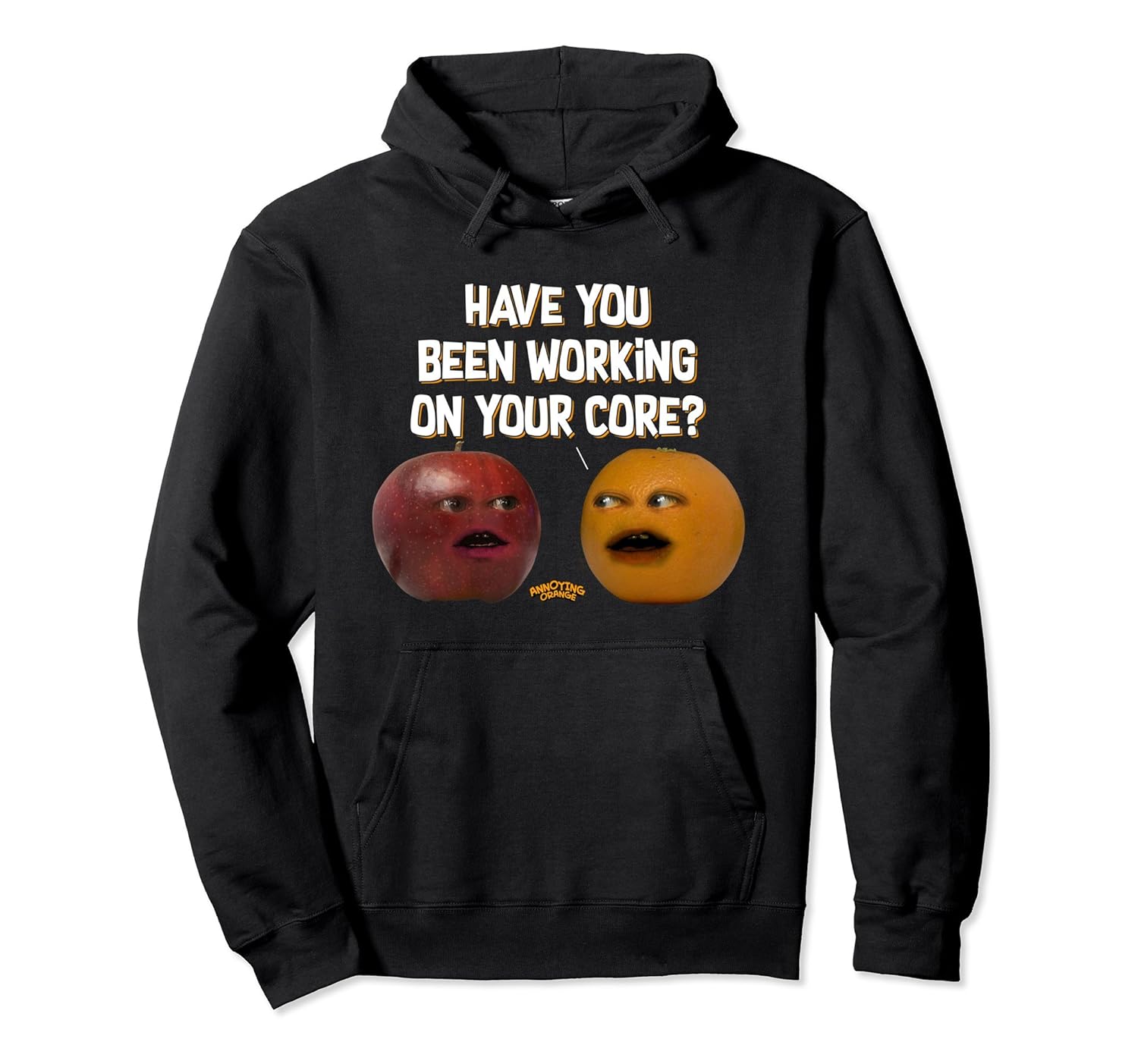 orange and black be happy hoodie