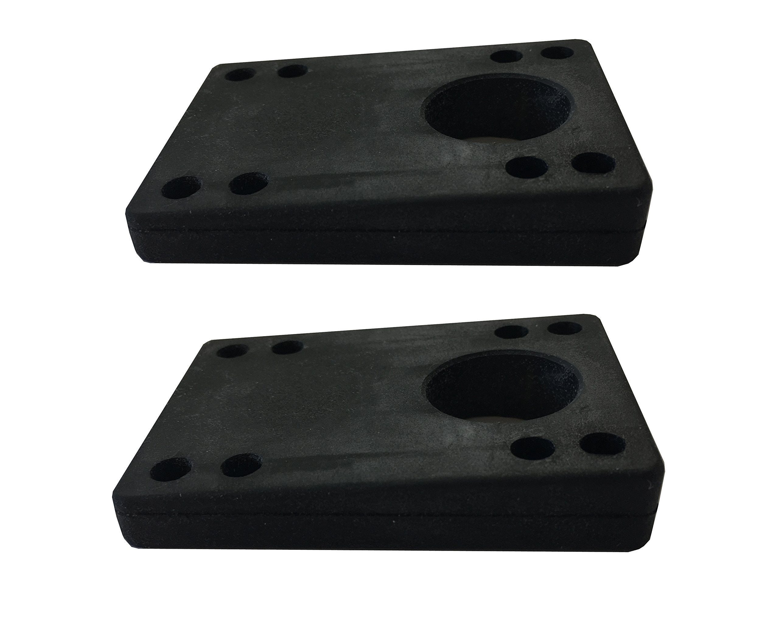 VJ Longboard Skateboard Riser Pads, Rubber, Set of 2, Size 3mm (1/8") 6mm (1/4") 12mm (1/2") 14mm Angle Wedge Riser Pads, Black (Angle Wedge)