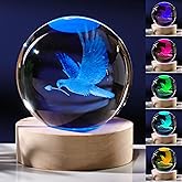 3D Dove Gifts for Women - Crystals Ball 60mm Glass Animals Figurine - Birthday Gift for Best Friend, Lovers Keepsake Paperweight