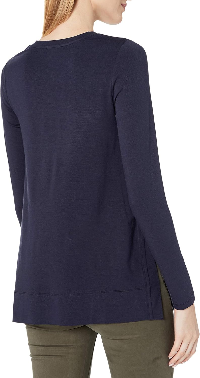  Brand - Daily Ritual Women's Soft Rayon Jersey Long-Sleeve Split-Hem Tunic: Clothing