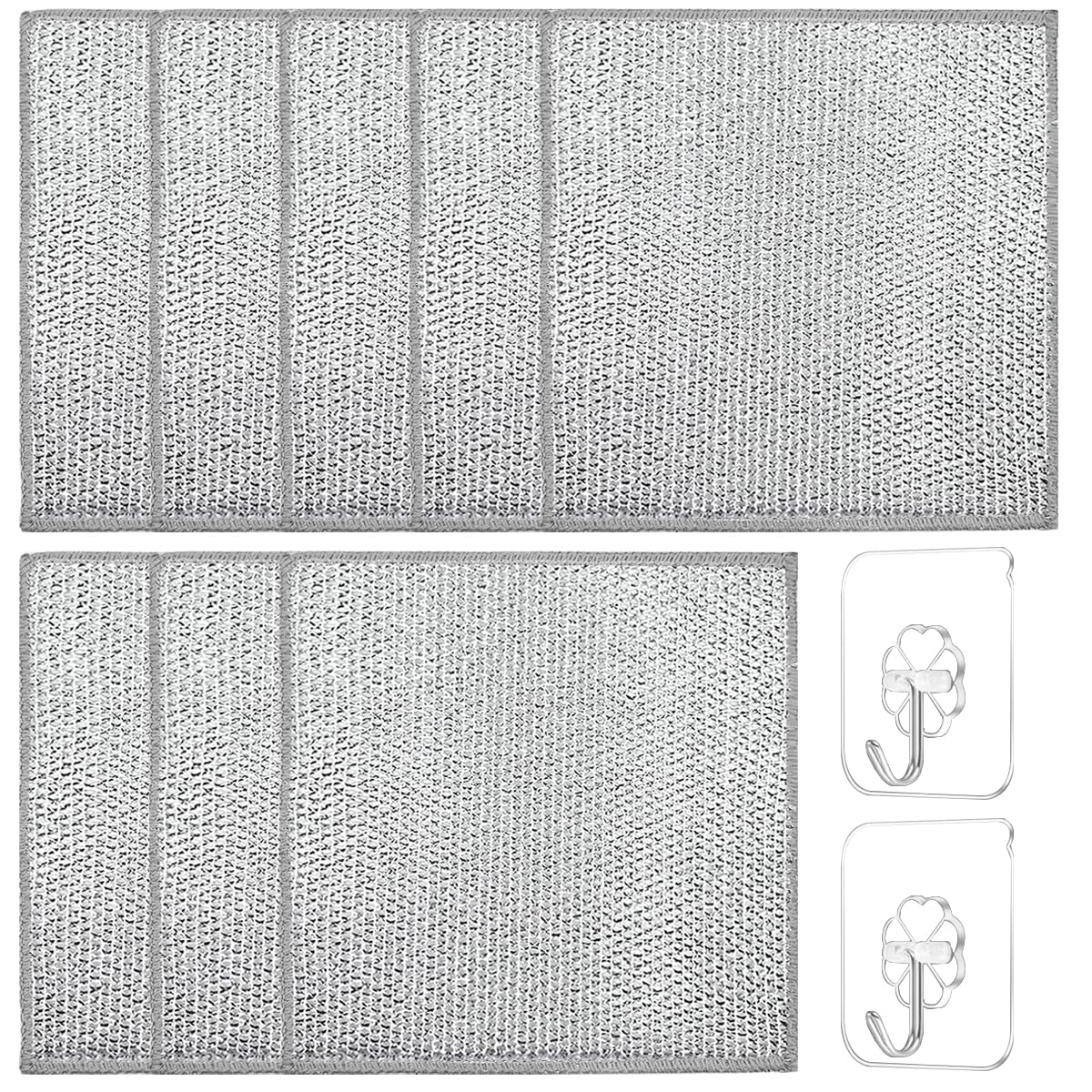 YuCool 8 Pcs Double Layer Wire Dishwashing Cloths Non-Scratch Wire Dishwashing Rags for Wet and Dry,Multifunctional Wire Dish Cloth Lint Free Duster Cloth for Kitchen Dish Sink Stove Top