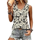 LOMON Tank Tops for Women Loose Fit V Neck Sleeveless Shirts 2026 Fashion Summer Clothes S-3XL