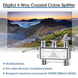 NEWCARE Digital 4-Way Coaxial Cable Splitter
