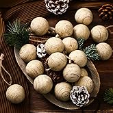 Hiboom 12 Pcs 1.6 Inch Rustic Vintage Christmas Ornaments Balls Mini Neutral Christmas Ball Decorative Textured Distressed Ornaments Rustic Farmhouse Tree Hanging Decor for Holiday Party Favor