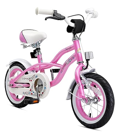 BIKESTAR Sehr leichtes Kinderfahrrad für Mädchen ab 3-4 Jahre | 12 Zoll Kinderrad Cruiser | Fahrrad für Kinder