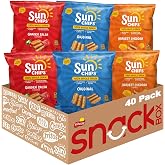SunChips 100% Whole Grain Chips, Variety Pack, 1 oz Bags, Pack of 40, No Artificial Flavors, Colors
