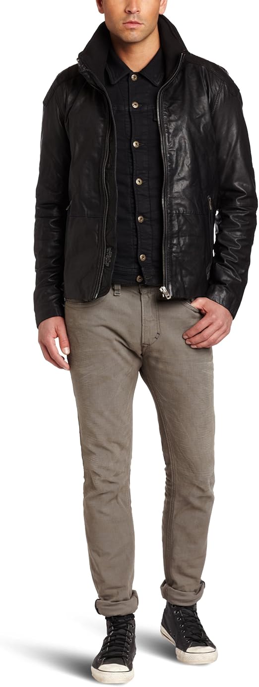 diesel men's leather jacket sale