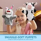 JOYIN 6-Piece Farm Animal Hand Puppet Set with Moving Mouth view 2