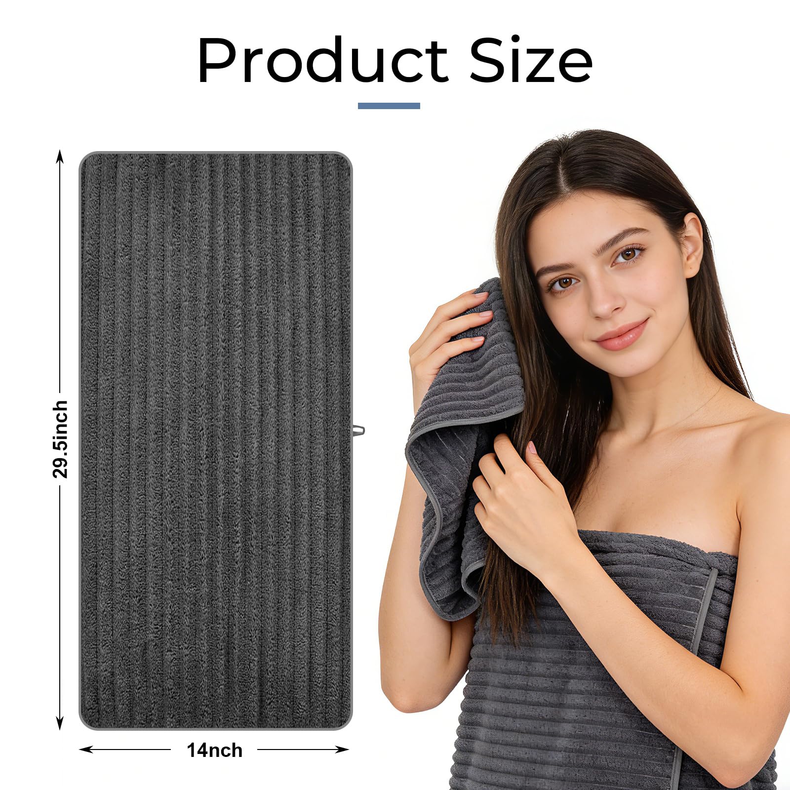 Condition photo showing New/Like New for zvh hand towels for bathroom 6pcs 14x29.5inch,quick dry microfiber,super soft,hand towels with hangi