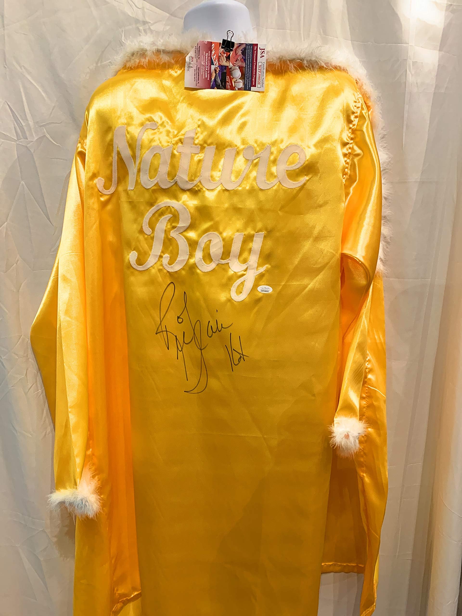 Ric Flair WWE Signed Autograph Wrestling Full Size Nature Boy Robe 16x Champ Inscribed YELLOW JSA Witnessed Certified