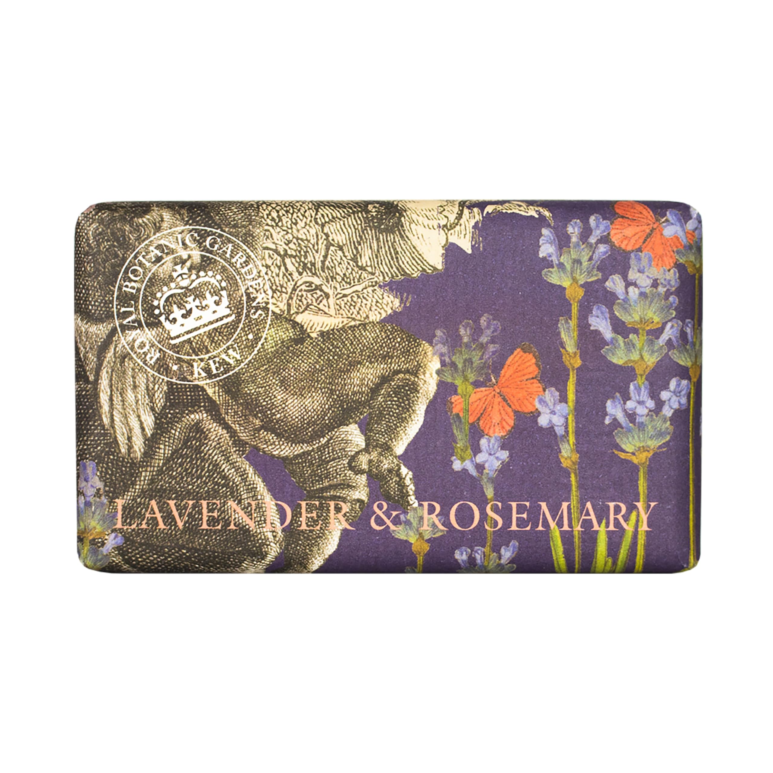 The English Soap Company Kew Gardens Lavender & Rosemary Soap - Luxury Vegan Soap Bar Enriched with Shea Butter - Calming Aromatic Scent, Cruelty-Free, Recyclable, Made in England - 240g — image 1