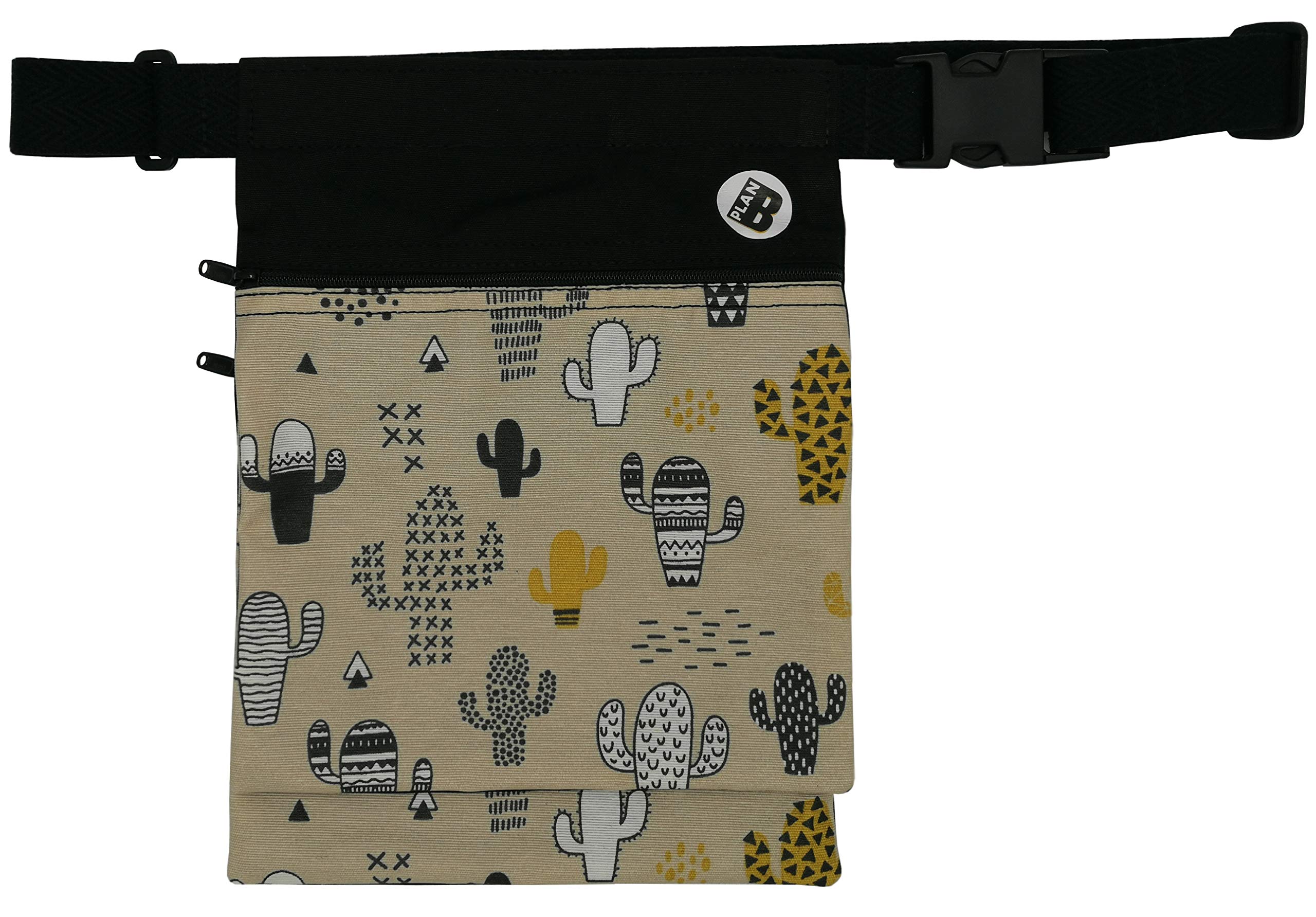 Plan B, Side Waist Bag, Cactus, 27 x 20 cm, Adjustable Belt and 2 Pockets, Multi-Colour