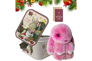 BAAOP BunnyLulu Official, Christmas Bunny Lulu Keychain, Holiday BunnyLulu Keychain Handmade Soft Bunny with Tin Box