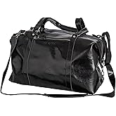 Travel Leather Bag - Genuine Duffel Bag Overnight Weekender for Men & Women