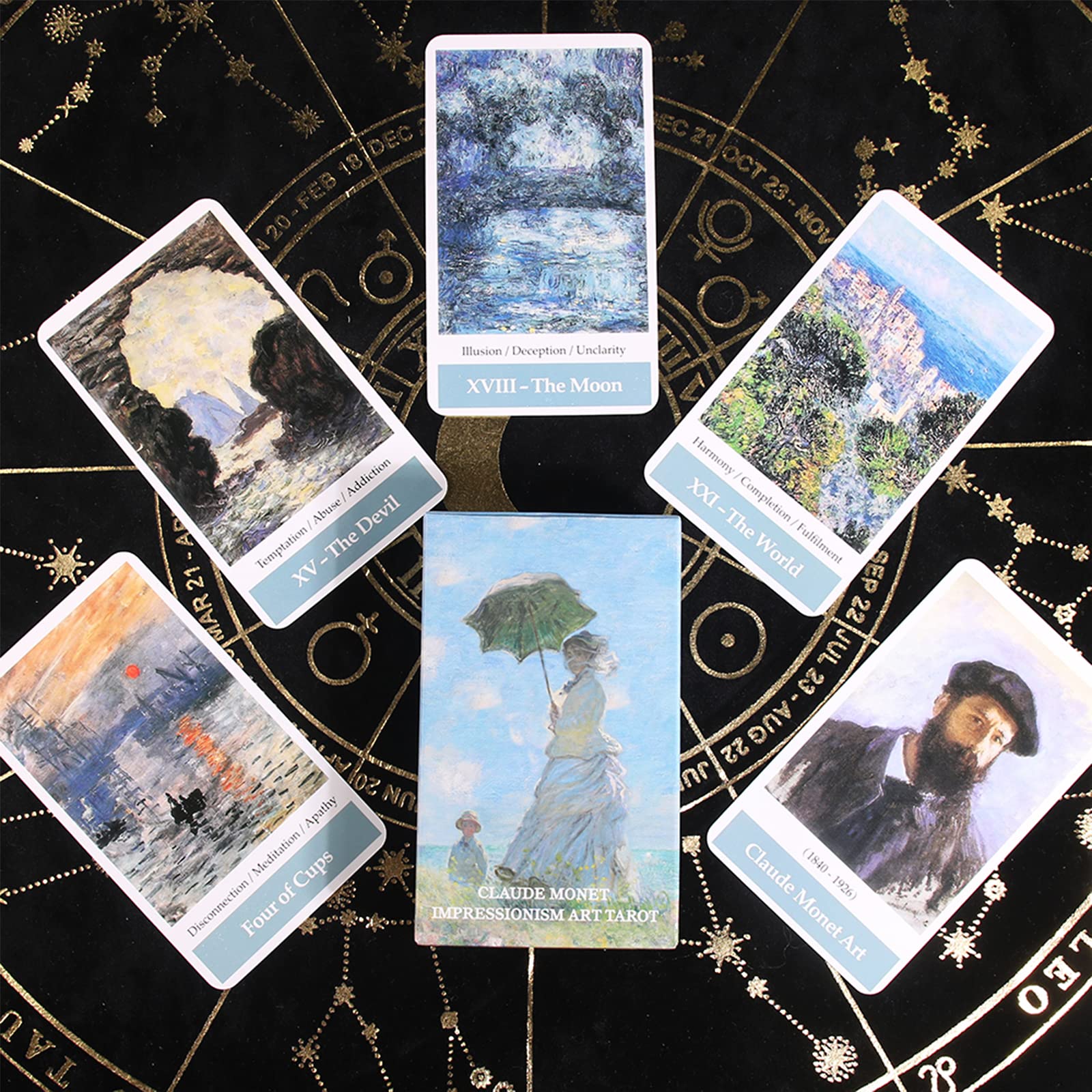 Atesswy Claude Monet Impressionism Art Tarot Deck - 78 Tarot Cards with Guidebook