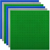 Lekebaby 6 Pack Classic Baseplates 10" x 10", Building Base Plates for Building Bricks, 100% Compatible with Major Brands and Activity Table-Baseplate, Sturdy &amp; Safe, Age 3 and up Kids, Multicolored