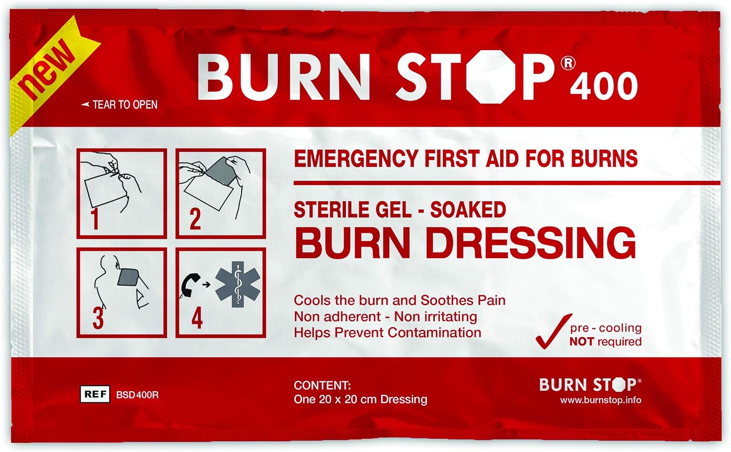 Burn Stop Burn Dressing, 20x20cm, 100g, 20cm x 20cm