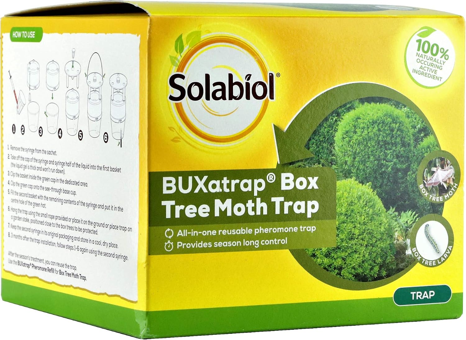 Solabiol Buxatrap Box Tree Moth Trap, Reusable Box, Tree Moth Biological Protection Trap