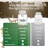 Nu U Nutrition Maca Root Capsules 2500mg 180 Veg Capsules UK Made view 7